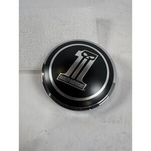 Harley Davidson #1 Skull Emblem Wheel Center Cap Black Chrome ~3”